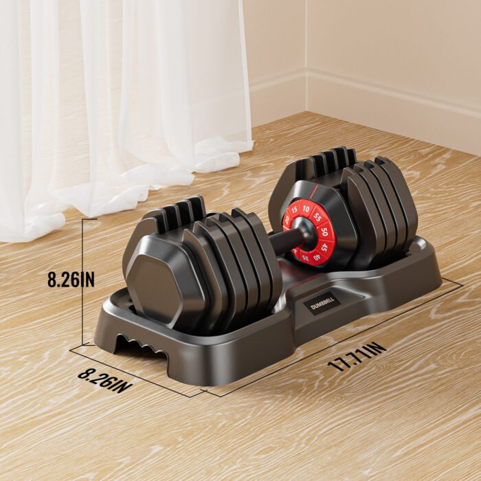 Adjustable dumbbell set for male and female with 10 in 1 dumbbell (10 gears/55 pounds) - Image 3