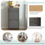 Entryway functional Organizer with 2 flipped drawers and adjustable panel shoe rack - Image 9