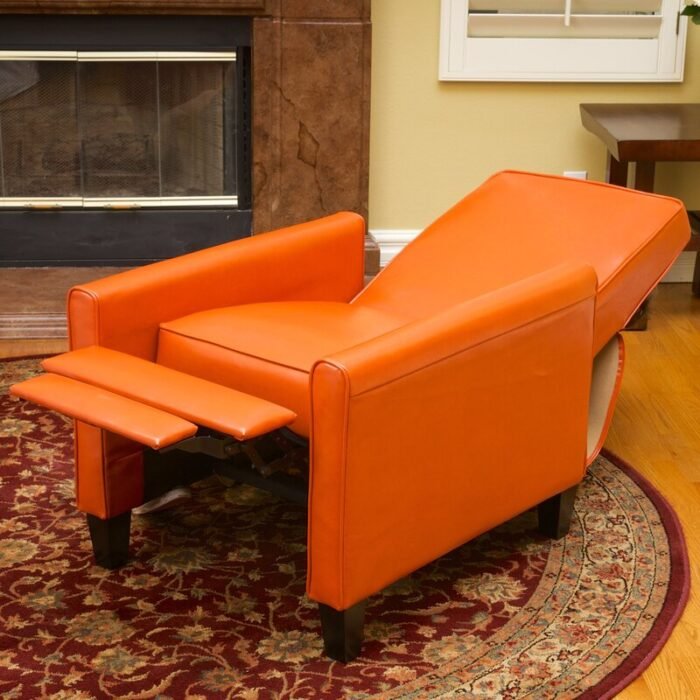 Recliner Push Back Chair for Elegant Home Décor Orange - Image 5