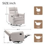 Modern Upholstered Rocker Nursery Chair Plush Glider Swivel Recliner - Image 14
