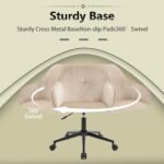 Velvet Modern Office Desk Chair with Wheels - Image 7