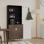 Accent Storage Bar Cabinet with Doors and Storage for Living Room - Image 3
