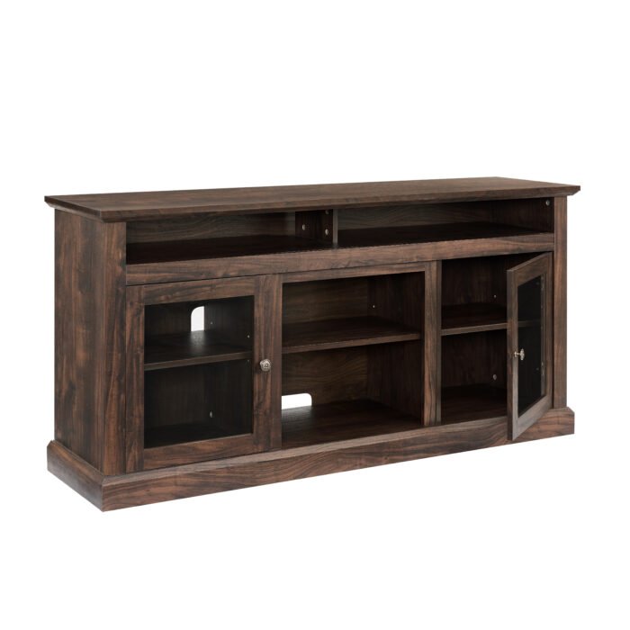 Contemporary TV Media Stand Modern Entertainment Console, Brown - Image 7