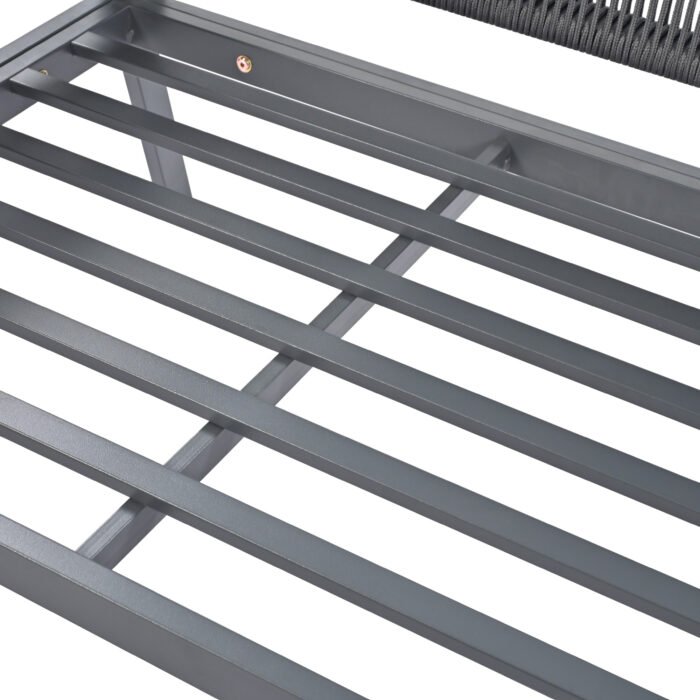 Outdoor Deep Seating Furniture Set with Tempered Glass Table with Thick Cushions, Gray - Image 8