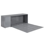 Queen Size Murphy Bed with Rotable Desk  Gray - Image 12