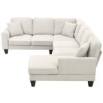 Modern U Shape Sectional Sofa 7 Seat Fabric Sectional Sofa Set - Image 5