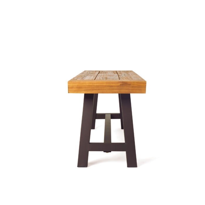 Outdoor Carlisle Benches Sandblasted Brown and Rustic Metal (Set of 2) - Image 8