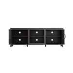 TV Stand Storage Media Console Entertainment Center with doors, Black - Image 9