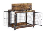 Furniture Dog Cage with Double Doors, Rustic Brown - Image 10