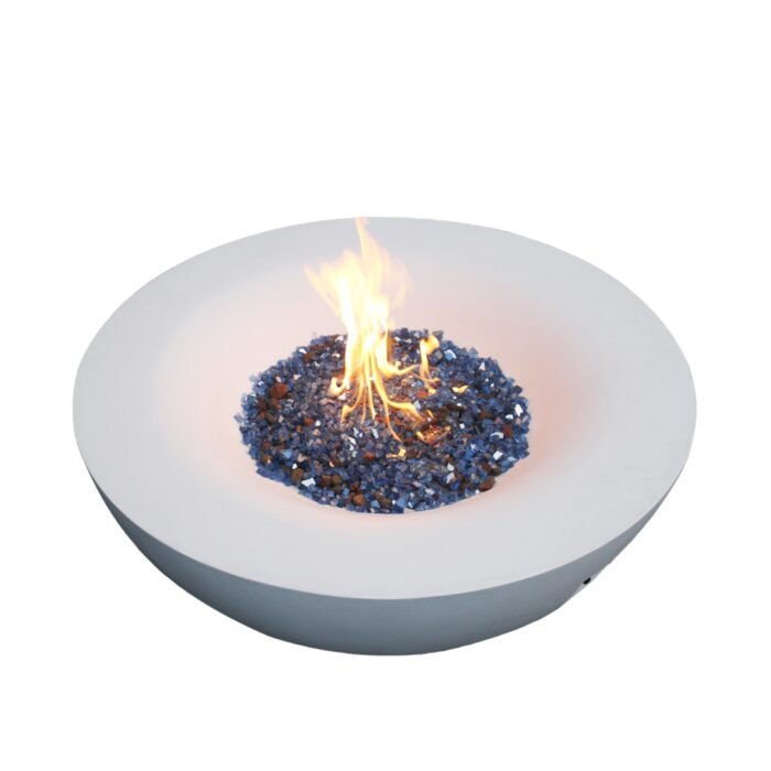 42 Inch Outdoor Concrete Propane gas Fire Pit bowl, Antique white - Image 3