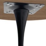 Modern Round Dining Table with Printed OAK Color Grain - Image 5