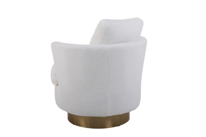 Teddy Rotating Emphasis Bucket Armchair with Gold Stainless Steel Base - Image 12