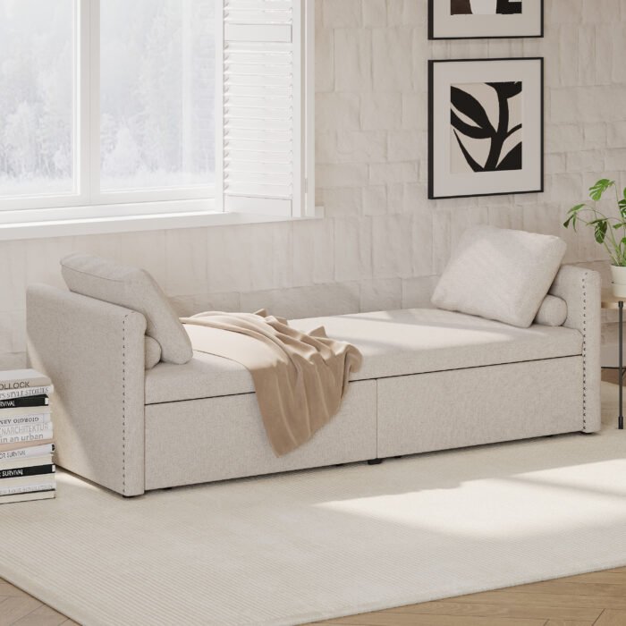 Modern cushioned lounge chair sofa bed - Image 3