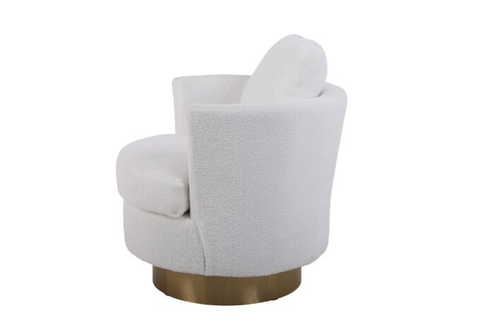 Teddy Rotating Emphasis Bucket Armchair with Gold Stainless Steel Base - Image 11