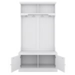 Entryway and Hallway 4 in1 Coat Rack with Shoe Storage Bench and 4 Hooks, White - Image 19