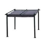 10x10 Ft Outdoor Patio Retractable Pergola With Canopy, Gray - Image 6