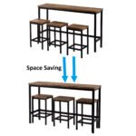 TOPMAX Counter Height Extra Long Dining Table Set with 3 Stools, Brown - Image 15