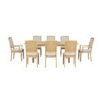 TOPMAX expandable dining table 9 pieces set with detachable leaves and 6 armless chairs and 2 armchairs - Image 13