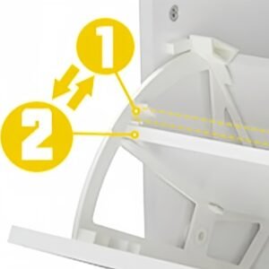 High Glossy Marble Color Doors Shoe Rack with 3 Doors and 2 Drawers - Image 6