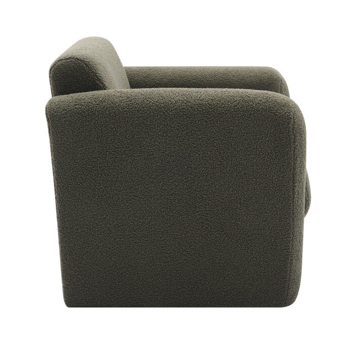 Modern style comfortable armchair with sheepskin Sherpa fabric with backrest and pillow - Image 11
