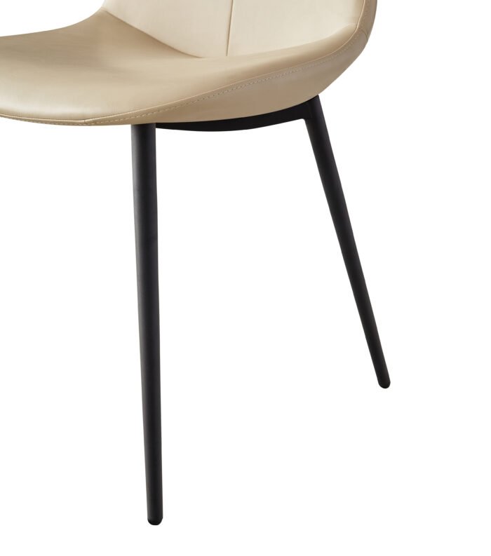 High back dining chairs with PU artificial leather soft cushions and metal legs (set of 2) - Image 10