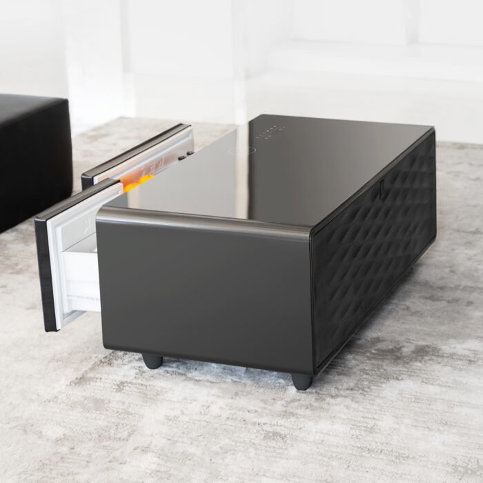 Modern Smart Coffee Table with Built-in Fridge with Bluetooth Speaker and Wireless Charging - Image 3