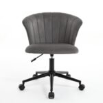 Home Office Velvet Fabric Chair with Swivel Flower Shape - Image 9