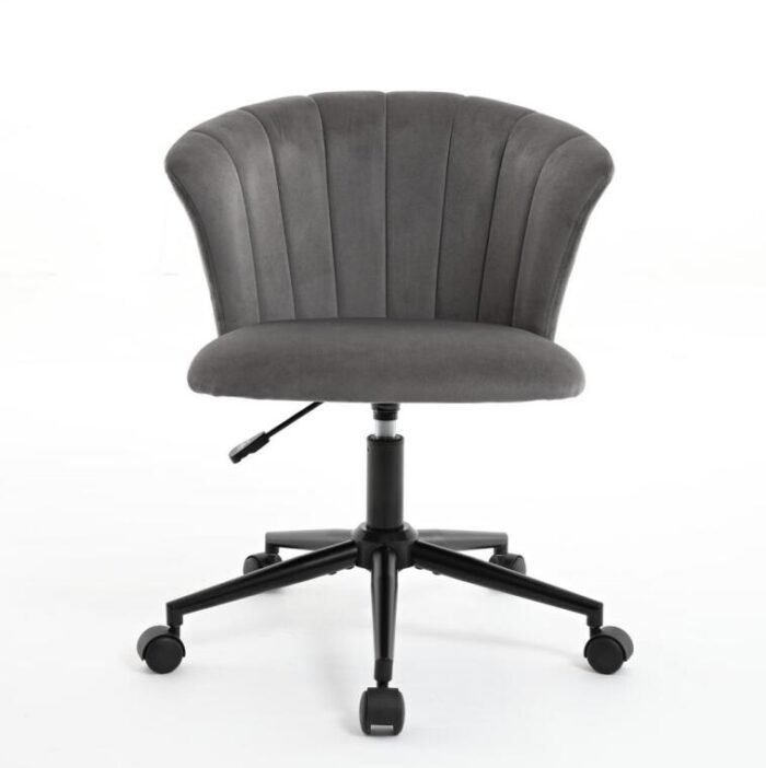 Home Office Velvet Fabric Chair with Swivel Flower Shape - Image 9
