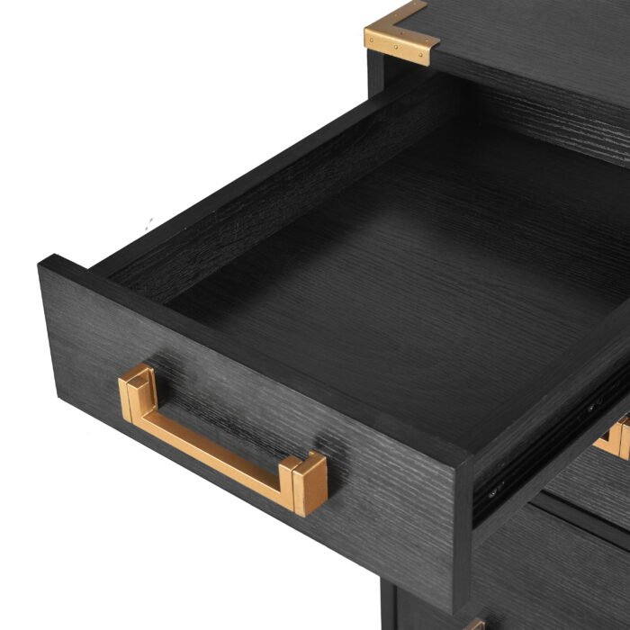 70 inch classic and traditional executive desk with metal trim and 2 file drawers and USB ports - Image 30