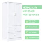 Tall Bathroom Storage Cabinet with Two Doors and Drawers and Adjustable Shelf - Image 17