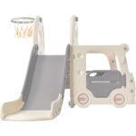 Kids Slide with Bus Play Structure and Basketball Hoop for Toddlers - Image 10