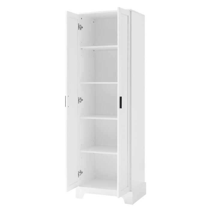Storage Cabinet with Two Doors and Adjustable Shelf, White - Image 14