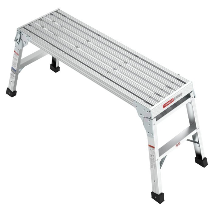 Work Platform Aluminum Portable Bench Folding Ladder ANSI Capacity 225 LBS 40" - Image 6