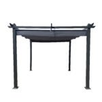 10x10 Ft Outdoor Patio Retractable Pergola With Canopy, Gray - Image 7