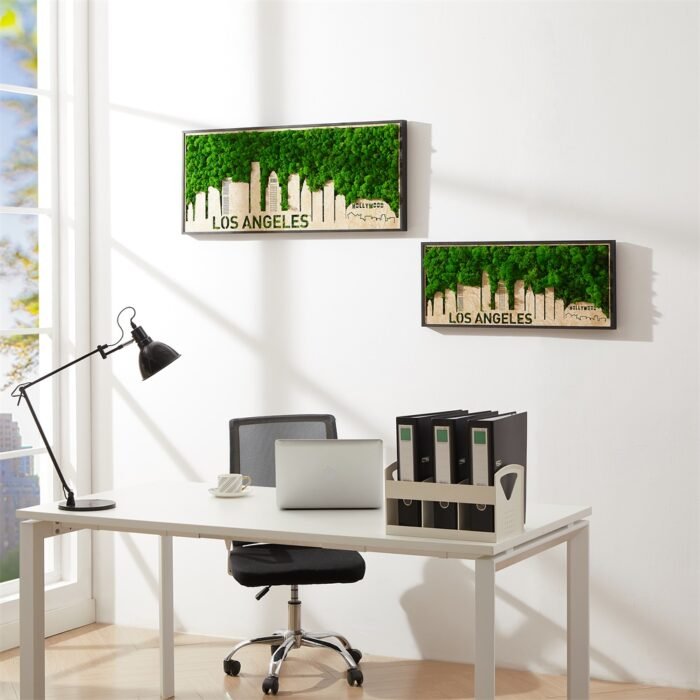 Los Angeles Moss City Silhouette Metal Wall Art Small - Image 2