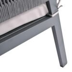 Outdoor Deep Seating Furniture Set with Tempered Glass Table with Thick Cushions, Gray - Image 12