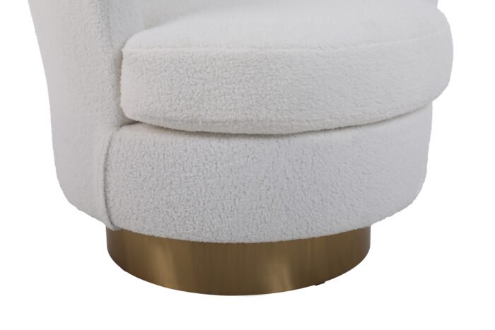 Teddy Rotating Emphasis Bucket Armchair with Gold Stainless Steel Base - Image 15