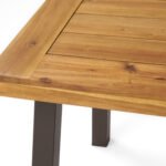 Della Acacia Wood Dining Table, Natural Stained with Rustic Metal, Brown, Grey - Image 11