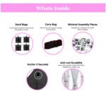 10×20 portable Folding Canopy with 6 detachable side walls with UPF 50+, Pink - Image 6