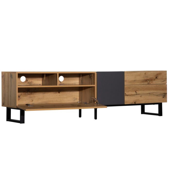 Modern TV Stand for 80'' TV with Double Storage Space - Image 20