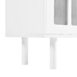 ON-TRANS TV stand with LED light strip and tempered glass door (up 80"), White - Image 8