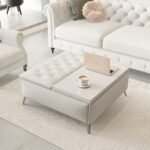Wide Square storage benche Coffee Table with Lift Top for Living Room - Image 4