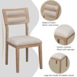 TREXM Classic and Traditional Style 6 Piece Dining Set (Natural Wood Wash） - Image 8