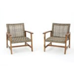 Hampton Wood + Wicker Club Chair (set of 2) - Image 4