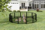 Outdoor 12 piece dog fence for small dog pets. Black - Image 3