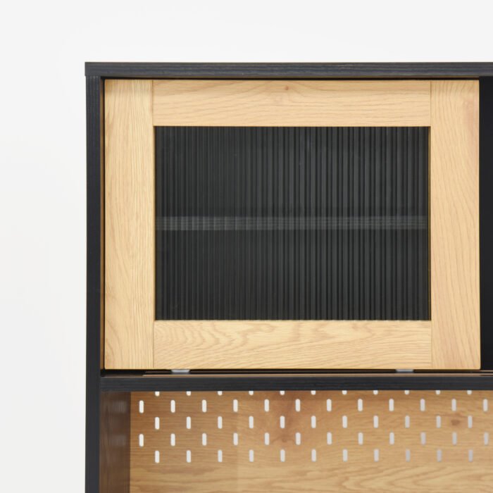 Coffee Bar with storage door and power outlet with wine rack - Image 18