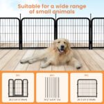 Outdoor 8-pieces dog fence board, Black - Image 4