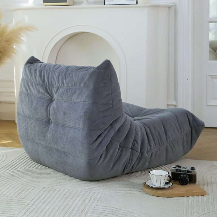 Floor Bean Bag Sofa with Memory Foam, Gray - Image 3