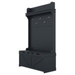 Hall tree with storage desk with drawers and 5 hooks, dark blue - Image 7