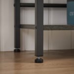 Triple Wide 5-shelf Bookshelves Industrial Retro Wooden Style, Dark Grey - Image 10